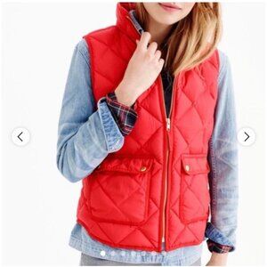 J. Crew Down-Fill Red Puffer Vest Size XXS